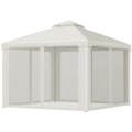 Pikkukuva 1 / 7: Rootz Gazebo - Puutarhapaviljonki - Paviljongin teltta - Juhlateltta - 4 X sivuseinällä - Säänkestävä - Metalli/polyesteri - Kermanvalkoinen - 2,94 x