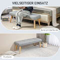 Miniatyrbillede 6 af 10: Rootz Sengebænk - Polstret bænk - Vinduessæde - Tyk polstring - Imiteret linned - Gummi træben - 120cm x 41cm x 43cm