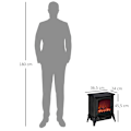 Miniatyrbild 3 av 10: Rootz elektrisk öppen spis - Fristående värmare - Flameffekt - Transparent glasdörr - 1000W/2000W - 36,5 cm x 24 cm x 45,5 cm