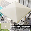 Pikkukuva 4 / 11: Rootz 3x3m Korvaava huvimaja tarpauliini - puutarhakansi - katos yläosa - upf30+ auringonsuoja - 298 cm x 298cm - valkoinen