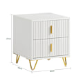 Miniatyrbillede 5 af 7: Rootz sengebord med 2 skuffer - Sofabord - Sidebord - Moderne design - Ridsefaste gulvbeskyttere - Nem montering - 40cm x 47cm x 40cm