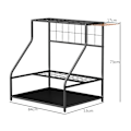 Miniatyrbillede 3 af 10: Rootz Garden Tool Storage Frame - Garden Tool Organizer - 3 -trins hylde - Rustresistente metal - 84 cm x 53 cm x 73 cm - Sort