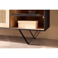 Miniatyrbillede 6 af 7: Rootz Skænk i massivt træ i rattan - Kommode - Opbevaringsskab - Håndlavet - Rummelig opbevaring - Moderne design - 145 cm x 75 cm x 40 cm