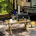 Pikkukuva 2 / 6: Rootz-pizzauuni - Puulämmitteinen uuni - 1 pizzakuori - Säänkestävä - 1 pizzakivi - Liukumattomat matot - Ruostumaton teräs - Musta - 81 x 40 x 72 cm