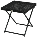 Miniatyrbillede 6 af 7: Rootz Polyrattan Balkonbord - Havebord - Sammenklappeligt - Stålstel - Let at rengøre - Sort - 40x40x40 cm
