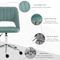 Miniatyrbillede 7 af 10: Rootz Højdejusterbar skrivebordsstol - Kontorstol - Ergonomisk stol - 360 ° Rotatabel - Skumkomfort - 49 x 60 x 79-91 cm