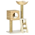 Miniatyrbild 9 av 9: Rootz Cat Tree Skrapstolpe - Flera nivåer Klätterträd - Mysigt katthus - Sisal Skrapstolpar - Spånskiva Ram - 57cm x 37cm x 100,5cm