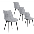 Miniatyrbillede 1 af 7: Rootz Sæt med 4 spisestuestole - Moderne køkkenstole - Stilfulde siddepladser - Holdbart metalstel - Ergonomisk komfort - Gulvbeskyttelse - 46 x 40,5