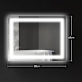 Miniatyrbild 3 av 10: Rootz LED-badrumsspegel - Väggmonterad sminkspegel - Sminkspegel - Justerbar belysning - Anti-dimteknik - 80cm x 60cm x 4cm