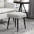 Miniatyrbillede 2 af 10: Rootz skammel - Fodstøtte Ottoman - Cashmere Look - Blød polstring - Stålben - Lysegrå - 42cm x 42cm x 47cm
