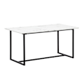 Miniatyrbillede 1 af 6: Rootz Stor spisebord - Rektangulær marmor Look Bord - Moderne spisebord - Sæder 8 - Robust design - 180 cm x 90 cm x 76 cm