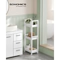 Miniatyrbild 2 av 7: Rootz White Storage Cart - Rullvagn - Utility Cart - MDF och bambu - Lätt - Rymlig - Enkel montering - 20cm x 30cm x 80cm