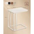 Pikkukuva 5 / 7: Rootz Cream White -sivupöytä - Päätypöytä - Yöpöytä - Lastulevy teräs - Säädettävät jalat - Pyörät - Kevyt - 35cm x 50cm x 60cm