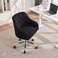 Miniatyrbild 4 av 11: Rootz Teddy Velvet Kontorsstol Svart - Ergonomisk skrivbordsstol - Snurrstol - Justerbar höjd - 56,48 cm x 52,98 cm x 90,5 cm