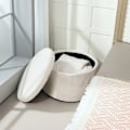 Miniatyrbillede 8 af 10: Rootz Foot Affure With Storage - Seat Affool - Pouf - 97L Hidden Storage - Ø60 X 41H CM - Cord Fabric - Skum - Beige