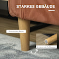 Miniatyrbillede 7 af 11: Rootz Two Seater Sofa - Mini Couch - Loveseat - Storage Race Efficiency - 117 x 63 x 79 cm lyserød