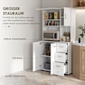 Miniatyrbillede 4 af 10: Rootz Køkkenskab - Pantry Skab - Opbevaring Organizer - MDF Konstruktion - Hvid - 89cm x 39,5cm x 168cm