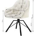 Miniatyrbillede 3 af 9: Rootz Velvet spisestuestol - Drejelig køkkenstol - Moderne lænestol - 360° drejelig - Højt ryglæn - Robuste metalben - 57,5 ​​cm x 82,5 cm x 53 cm