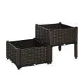 Miniatyrbild 1 av 11: Rootz Garden Planter Box - Upphöjd bädd - Dräneringshål - Blomlåda - Utomhus - Brun - 40 x 40 x 44cm