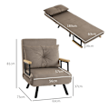 Miniatyrbillede 3 af 9: Rootz sovestol - Cabriolet sovesofa - Justerbart ryglæn - Robust stålstel - Plys polstring - Lysebrun - 63W x 73D x 81H cm