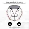 Miniatyrbillede 4 af 10: Rootz Hexagonal Side Table - Coffee Table - Nesting Table - Bedside Table -  Living Room - Bedroom - Black - L51 x B51 x H44 cm