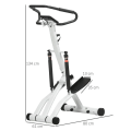 Miniatyrbillede 3 af 5: Rootz Treadle Machine - Stepper med 12 modstandsniveauer - LCD-skærm - 2 hjul - Hvid + Sort - 80 cm x 61 cm x 134 cm