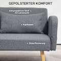 Miniatyrbillede 5 af 10: Rootz linned-look sovesofa - Justerbare armlæn - Cabriolet sofa - Gummitræben - 170 cm x 83 cm x 80 cm