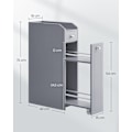 Miniatyrbillede 6 af 8: Rootz Dove Grey smalt badeværelsesskab - Opbevaringsskab - Organizer - MDF-materiale - Letvægts - Pladsbesparende - Nem montering - 40cm x 18cm x 70cm