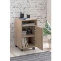 Miniatyrbillede 3 af 7: Rootz rullecontainer Sonoma 33x60x38cm skuffeskab kontorcontainer - Skrivebordscontainer med dør & bakke - Kontorcontainer Sidecontainer med hjul - Li