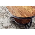 Miniatyrbillede 6 af 6: Rootz Stilfuld ovalt sofabord - Moderne design - Træbord - Ekstra opbevaring - 100 cm x 50 cm x 37,5 cm
