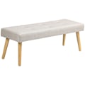 Miniatyrbillede 10 af 10: Rootz polstret bænk - Soveværelsesbænk - Vinduessæde - Tyk polstring - Imiteret linned - Ben i naturtræ - 120 cm x 41 cm x 43 cm