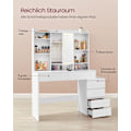 Miniatyrbillede 4 af 8: Rootz LED sminkebord - Moderne vaskebord - Oplyst makeup skrivebord - Spånplade - 40 cm x 117 cm x 145 cm - Cloud White