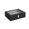 Miniatyrbild 6 av 6: Rootz Watch Box - Klockorganisator - Klockförvaring - MDF-brädor - PU - Sammet - Glas - Skyddar klockor - Snygg dekoration - Utmärkt presentidé - 25 c