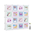 Pikkukuva 1 / 7: Rootz lasten vaatekaappi - Kids Cube -säilytysjärjestelmä - Ovillinen vaatekaappi - Tee itse -säilytyskaappi - Valkoinen - 153 x 31 x 153 cm