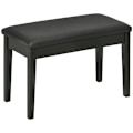 Miniatyrbillede 1 af 5: Rootz klaverbænk - 1 person - Polstret - Gummitræ - Kunstlæder - Solid siddeplads - Træben - Sort - 75L x 35W x 49H cm