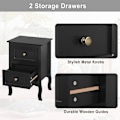 Miniatyrbillede 6 af 9: Rootz Hvidt sengebord - Natbord - Opbevaringsskab - Elegant design - Rigelig opbevaring - Holdbar konstruktion - 40 cm x 60 cm x 30 cm