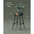 Miniatyrbillede 6 af 6: Rootz 2 barstolesæt - Skovgrøn taburetter - Stålstel - Støbt skum - PU-læder - 54 cm x 54 cm x 91 cm - 13,6 kg - 120 kg Kapacitet