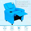 Miniatyrbillede 7 af 11: Rootz Børnelænestol - Minilænestol - Børnesofa - Hvilelænestol - Liggefunktion - Indbygget kopholder - Blå - 62 x 52 x 69 cm