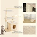 Miniatyrbild 9 av 10: Rootz skrapstolpe - Cat Tree Tower - Sisal Cat Tree - Sisal skrapstolpar - Beige - 50 x 30 x 80 cm