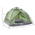 Pikkukuva 10 / 10: Rootz Camping Tent - Double Tent - Family Tent - Automatic Pop Up - Tent - Dark Green - 210 X 210 X 140 cm