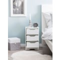 Miniatyrbillede 2 af 7: Rootz natkonsol 31x49x31 cm hvid mat med 3 skuffer - Hvidt sengebord med opbevaringsplads - Natbord Simple Modern - Natbord Klein - Natbord soveværels