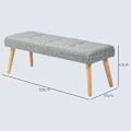 Miniatyrbillede 3 af 10: Rootz Sengebænk - Polstret bænk - Vinduessæde - Tyk polstring - Imiteret linned - Gummi træben - 120cm x 41cm x 43cm