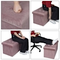 Miniatyrbillede 7 af 8: Rootz Velvet Opbevaringsskammel - Sammenfoldelig osmannisk - Stor kapacitet - Elegant design - 76 cm x 38 cm x 37,5 cm
