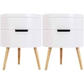 Miniatyrbillede 1 af 10: Rootz Scandinavian Rundt sengebord - Natbord - Opbevaringsbord - Rigelig opbevaring - Chic Design - Holdbar konstruktion - 38cm x 49cm x 38cm