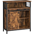 Miniatyrbillede 1 af 9: Rootz skænk - Opbevaringsskab - Køkkenskab - Skydedør - Åbent rum - Justerbar hylde - Industriel - Brun - Sort - 70 x 30 x 80 cm