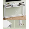 Miniatyrbillede 8 af 8: Rootz Snehvide spånpladestålsidebord - Endebord - Natbord - Power Strip - Letvægts - Robust - Nem montering - 25 cm x 120 cm x 81,1 cm