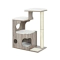 Miniatyrbild 1 av 9: FEANDREA kattskrapstolpe - Katttorn - Kitty Condo - Mysig grotta - Sisallindad stam - Plyschkuddar - Skrapmatta - Greige Vit - MDF - 66cm x 40cm x 86c