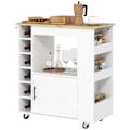 Miniatyrbild 10 av 11: Rootz Kitchen Trolley - Rolling Island - Portable Cart - Wine Racks & Storage - Rubberwood Top - 83L X 40W X 83H CM