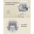 Miniatyrbillede 5 af 7: Rootz Drejestol - Kontorstol - Rullestol - Stålstel - Fløjlsbetræk - Justerbar højde - 64cm x 64cm x (83-93)cm - Dove Grey
