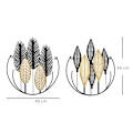 Miniatyrbillede 3 af 7: Rootz 3D vægmalerier - Sæt med 2 moderne vægdekoration - Metal vægdekoration - Badeværelse - Stue - Soveværelse - Spisestue - Guld + Sort - 40L x 46H